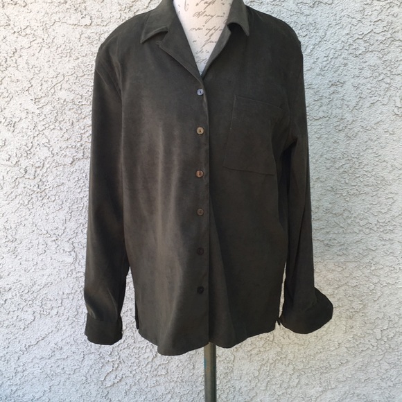 Anne Carson Tops - Anne Carson Dark green long sleeve blouse